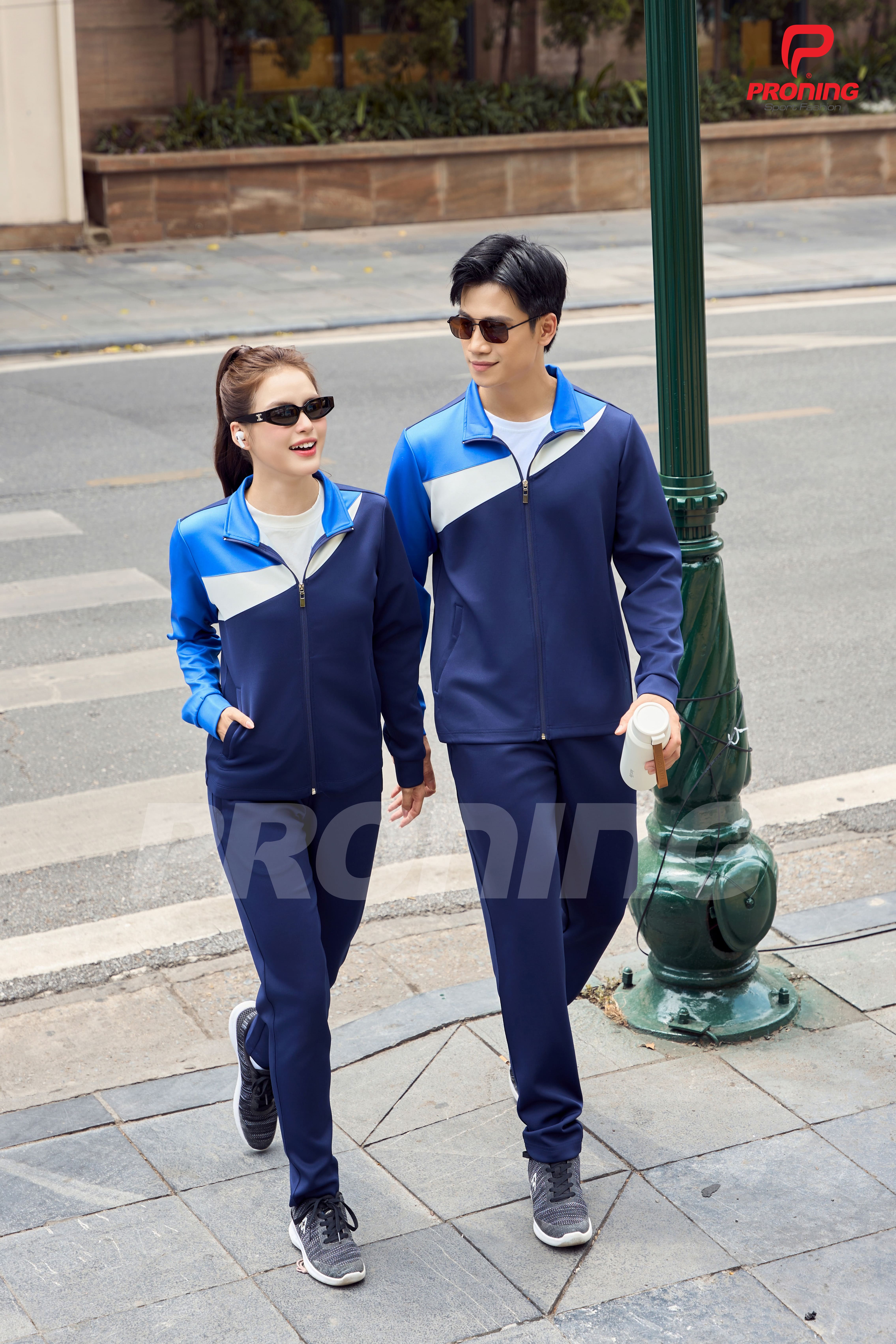 Bộ nỉ thể thao nam MDB-255 navy phối xanh bích